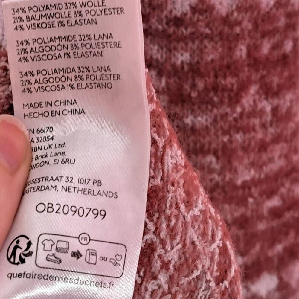 Free People Maroon & Pink Striped Cropped Cowl Sweater - Picture 8 of 8